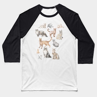 Pencil drawn cat Baseball T-Shirt